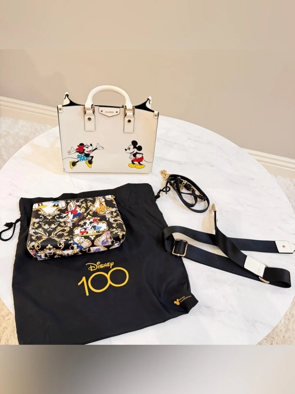 NEW Disney 100 x Aldo Printed Satchel Bag With Pouch